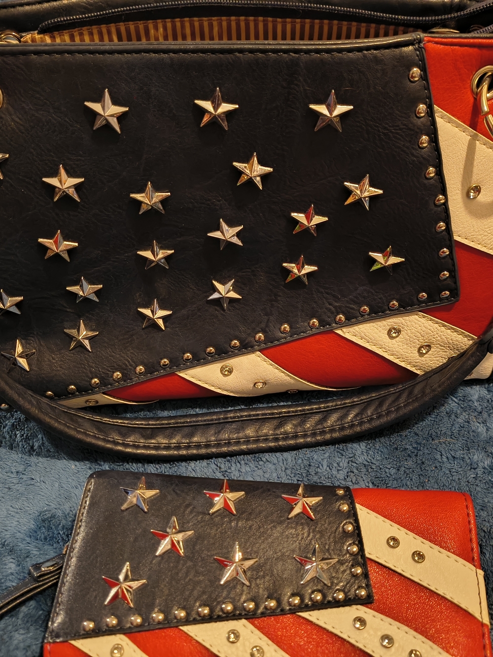 Montana West Black, Red & Cream Star-Studded Crossbody Set